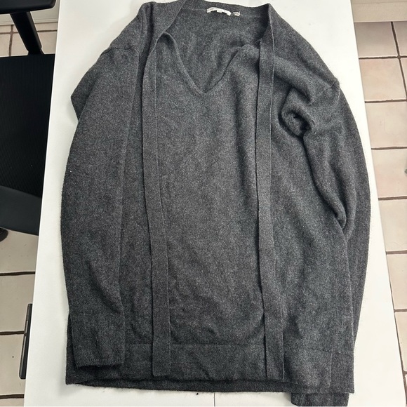 Vince Grey Wool Sweater with Drawstring Detail Size M - Picture 1 of 4